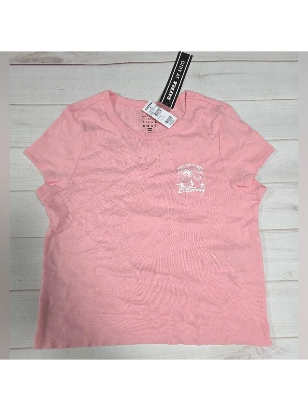 Billabong Take A Sun Trip Peachy Pink Baby Tee XL - New With Tags - Picture 2 of 9